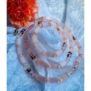 Vintage Pink Selenite Beaded Necklace